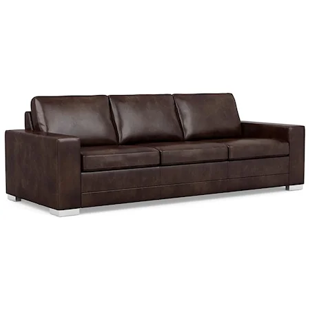 Contemporary Sofa with Wide Track Arms and Low Legs